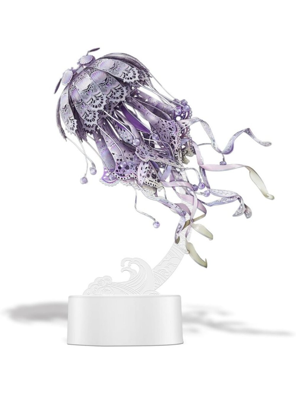 3D Metal Model Kit - Jellyfish Night Lamp, USB Plug, DIY Sea Animal Craft, Home